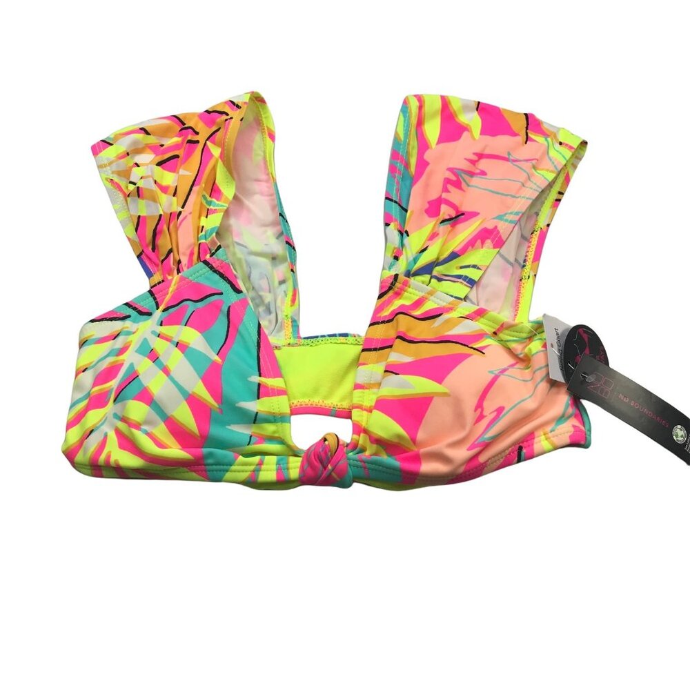 No Bo Junior's Wide Strap Off Shoulder Swim Top Multicolor Tropical Sm 3-5 New - Picture 1 of 14